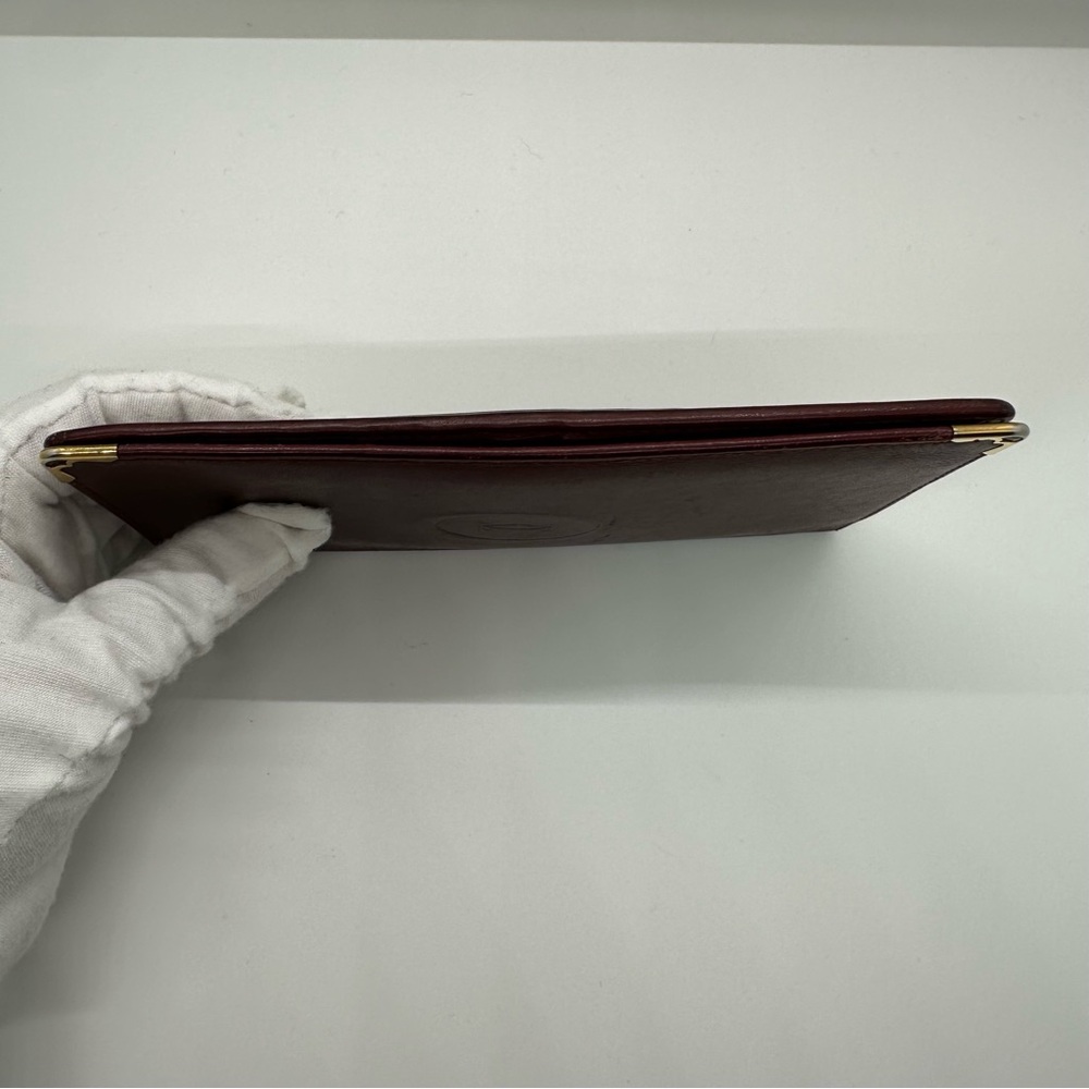 Cartier | Must Have Red Gold Plated Corners Long Bill Wallet Card Holder - Picture 6 of 10
